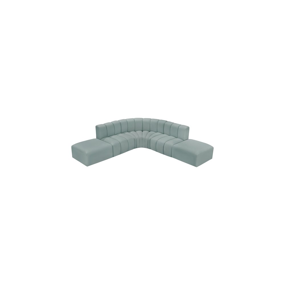 Arc Mint Green Vegan Leather Modular Sofa. Picture 3