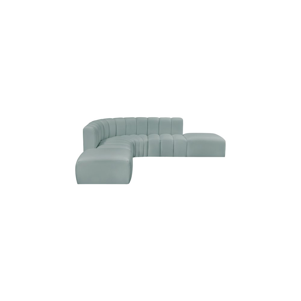 Arc Mint Green Vegan Leather Modular Sofa. Picture 4