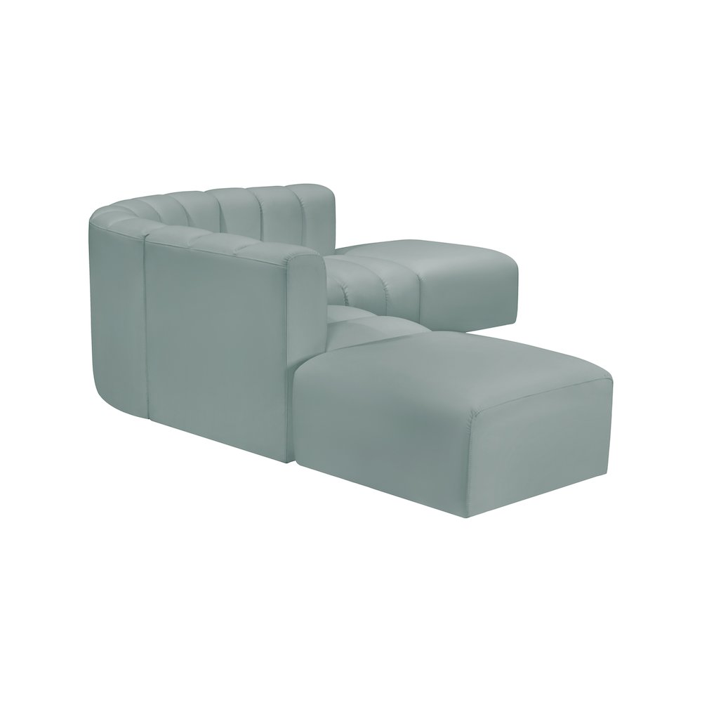 Arc Mint Green Vegan Leather Modular Sofa. Picture 5