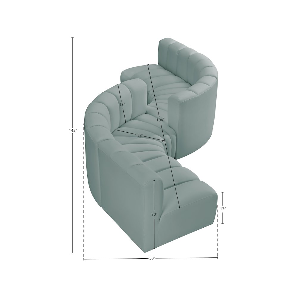 Arc Mint Green Vegan Leather Modular Sofa. Picture 7