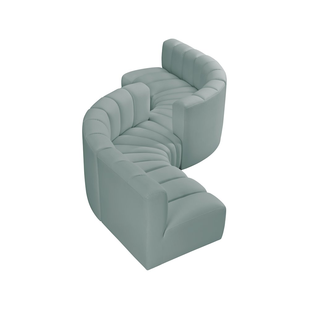 Arc Mint Green Vegan Leather Modular Sofa. Picture 3