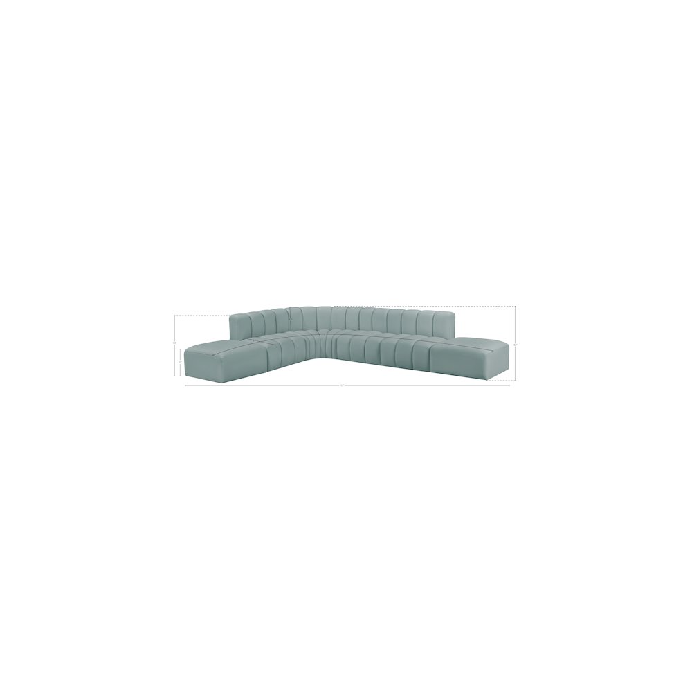 Arc Mint Green Vegan Leather Modular Sofa. Picture 10
