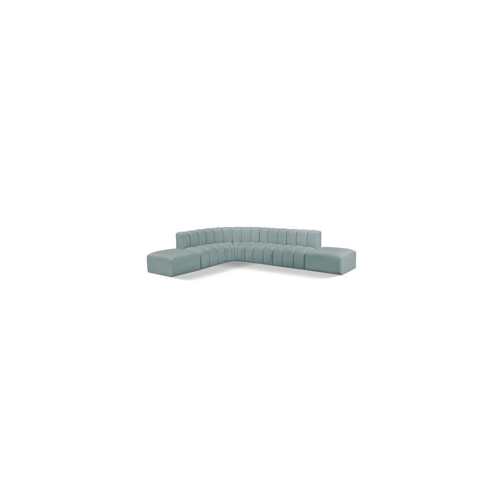 Arc Mint Green Vegan Leather Modular Sofa. Picture 1