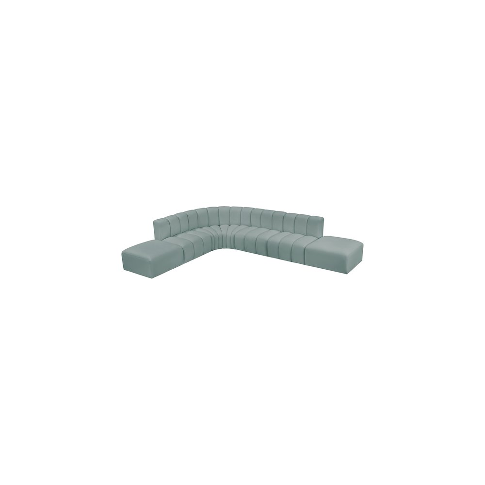 Arc Mint Green Vegan Leather Modular Sofa. Picture 3