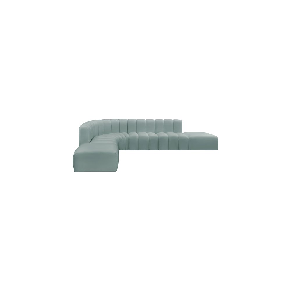 Arc Mint Green Vegan Leather Modular Sofa. Picture 4
