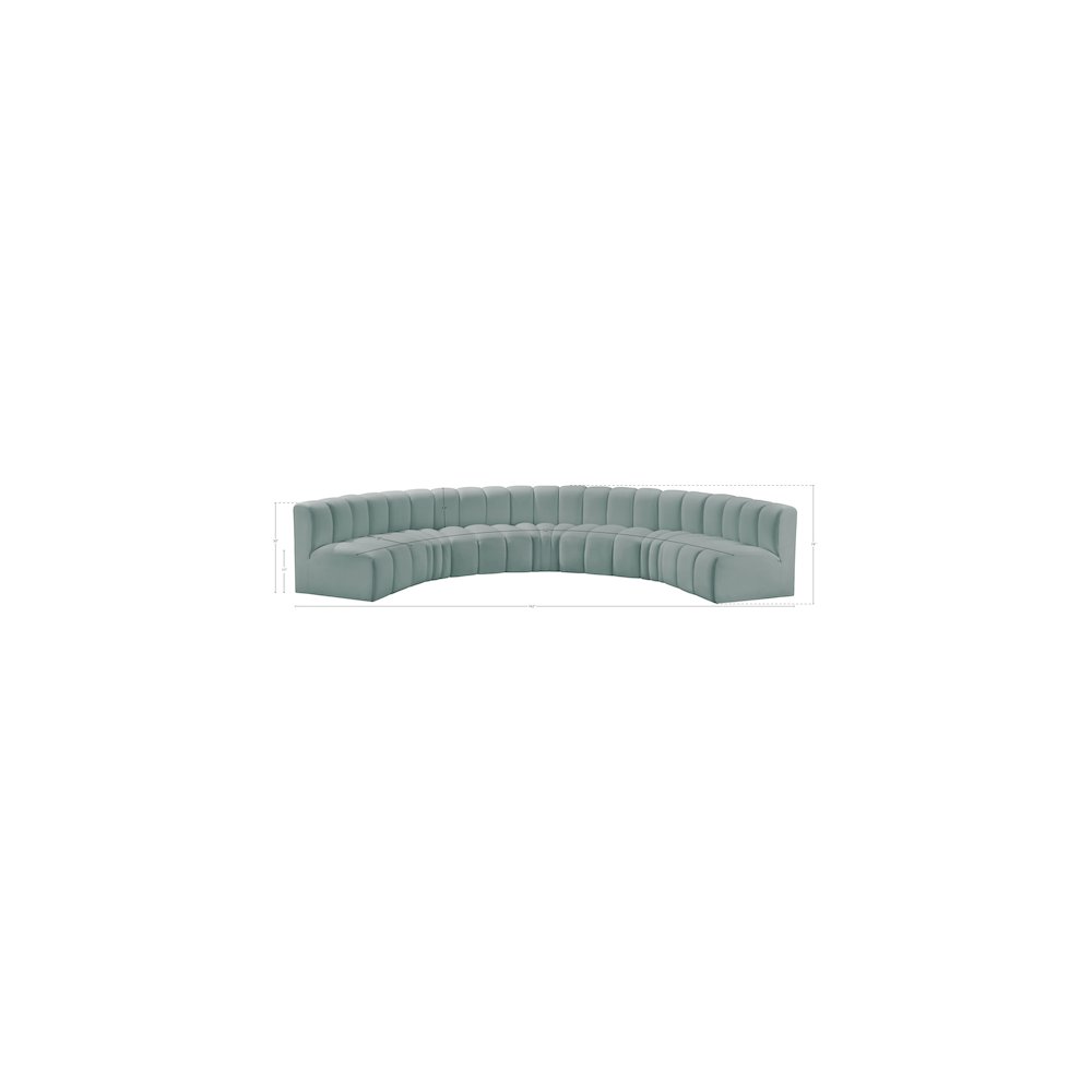 Arc Mint Green Vegan Leather Modular Sofa. Picture 11