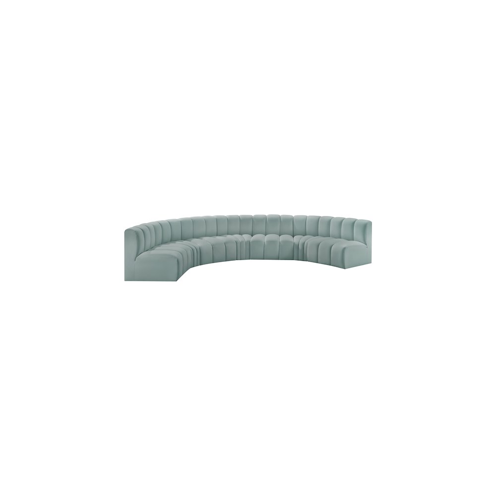 Arc Mint Green Vegan Leather Modular Sofa. Picture 4