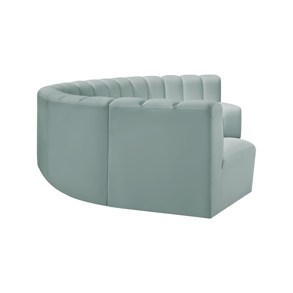 Arc Mint Green Vegan Leather Modular Sofa. Picture 5