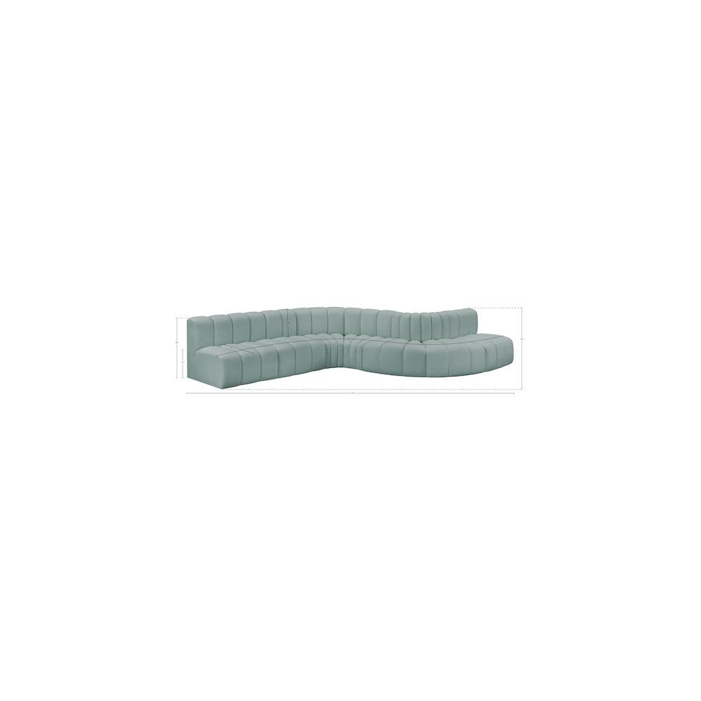 Arc Mint Green Vegan Leather Modular Sofa. Picture 12
