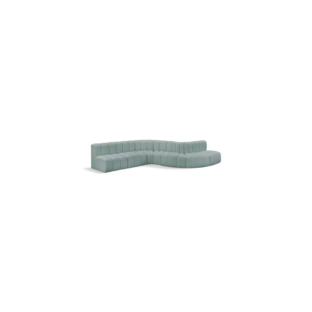 Arc Mint Green Vegan Leather Modular Sofa. Picture 1