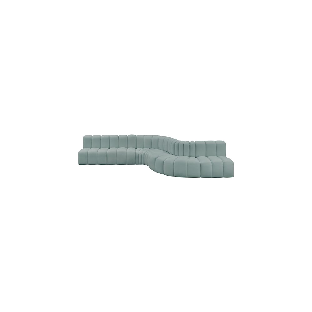 Arc Mint Green Vegan Leather Modular Sofa. Picture 3