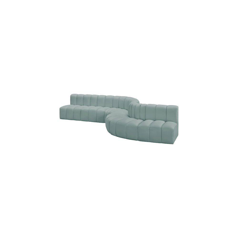 Arc Mint Green Vegan Leather Modular Sofa. Picture 4