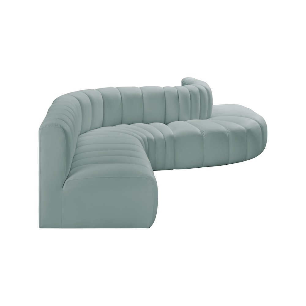 Arc Mint Green Vegan Leather Modular Sofa. Picture 5