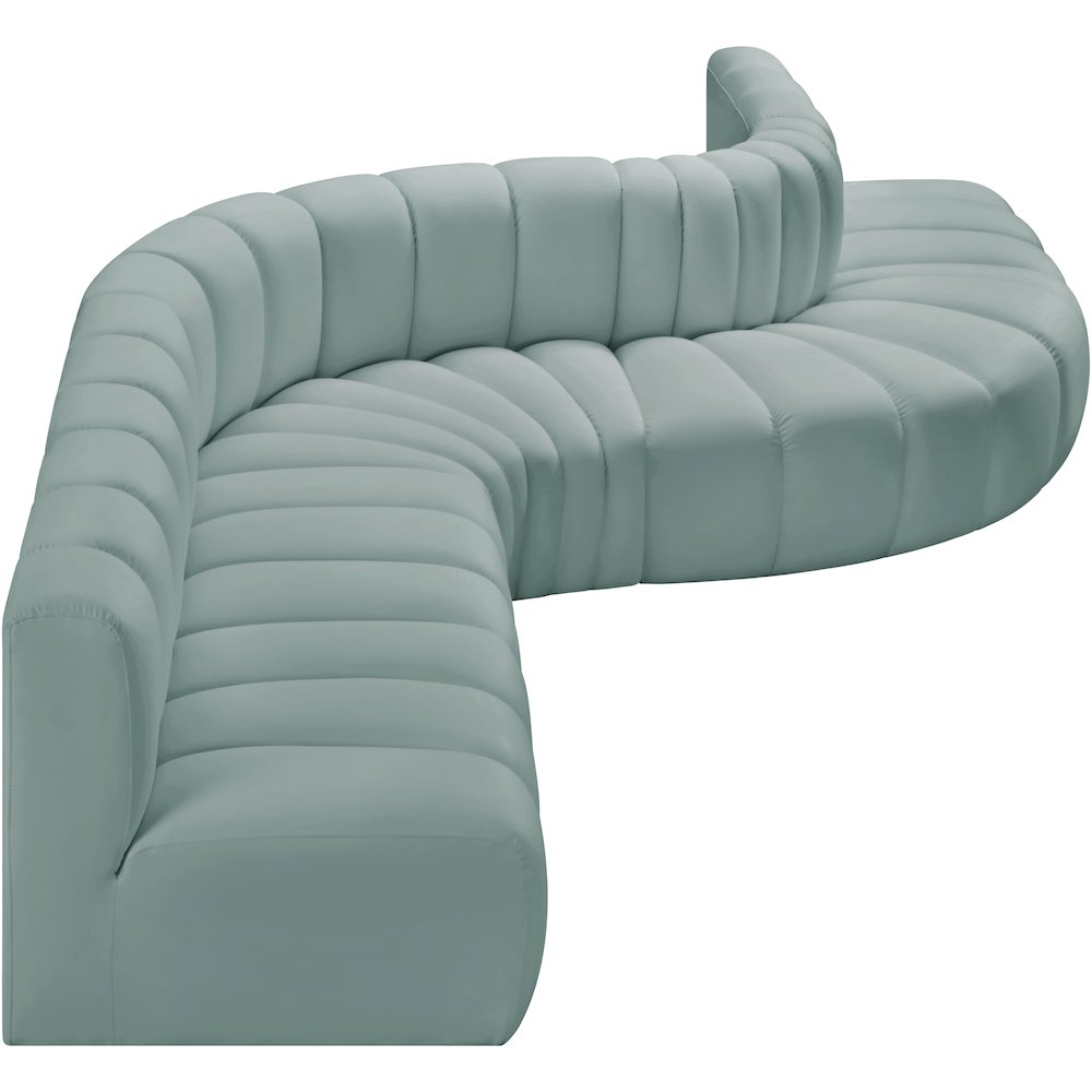 Arc Mint Green Vegan Leather Modular Sofa. Picture 6