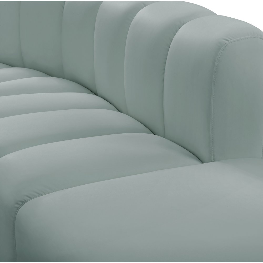 Arc Mint Green Vegan Leather Modular Sofa. Picture 9