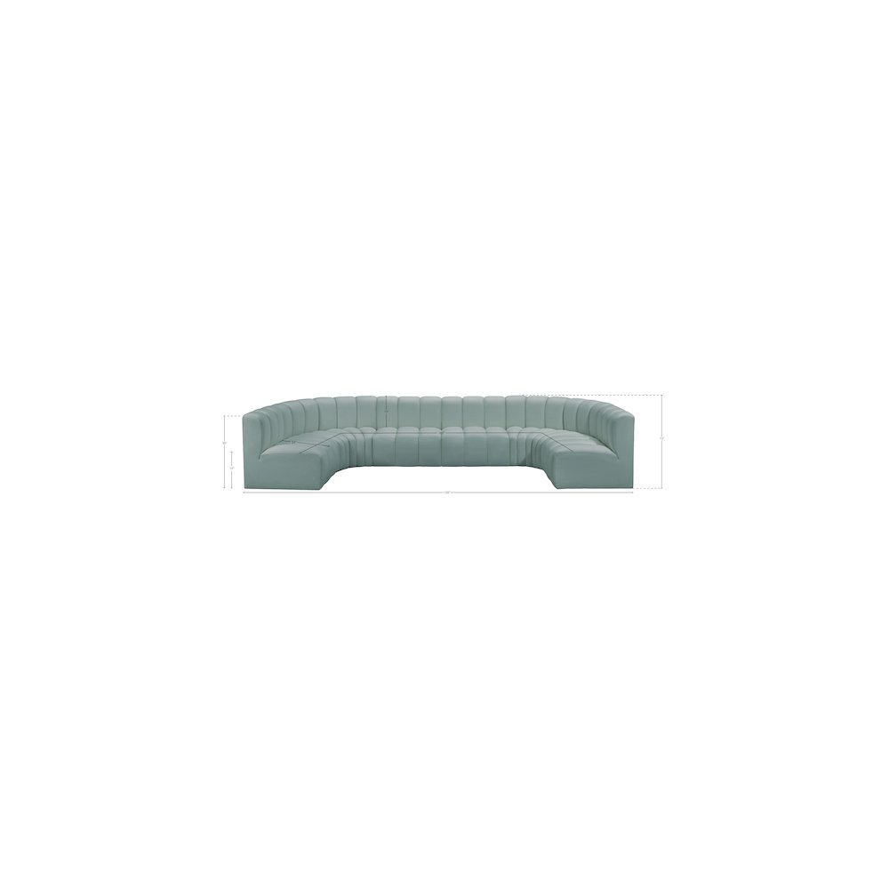 Arc Mint Green Vegan Leather Modular Sofa. Picture 12