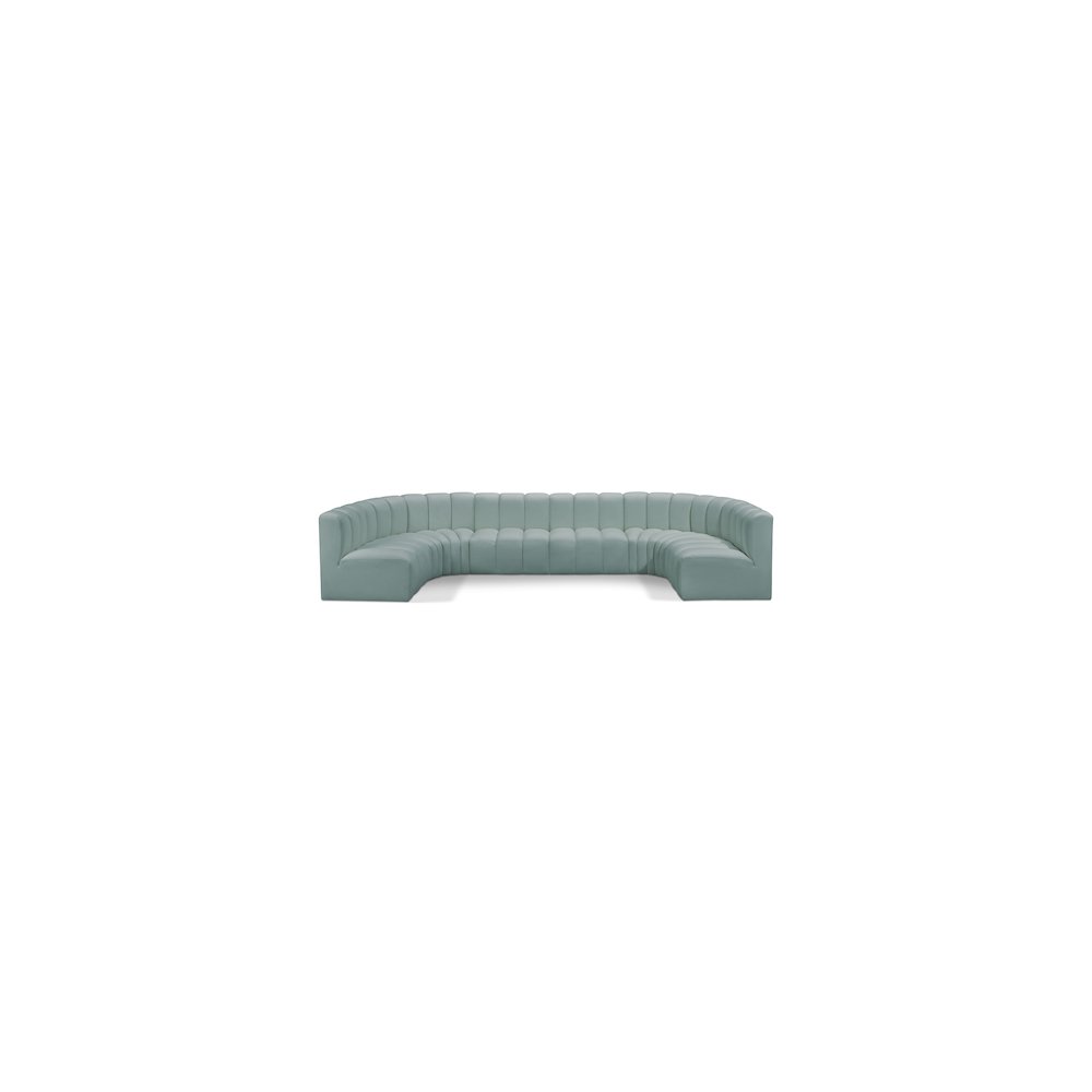Arc Mint Green Vegan Leather Modular Sofa. Picture 1