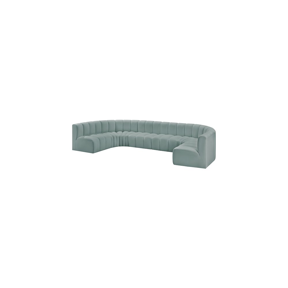 Arc Mint Green Vegan Leather Modular Sofa. Picture 4