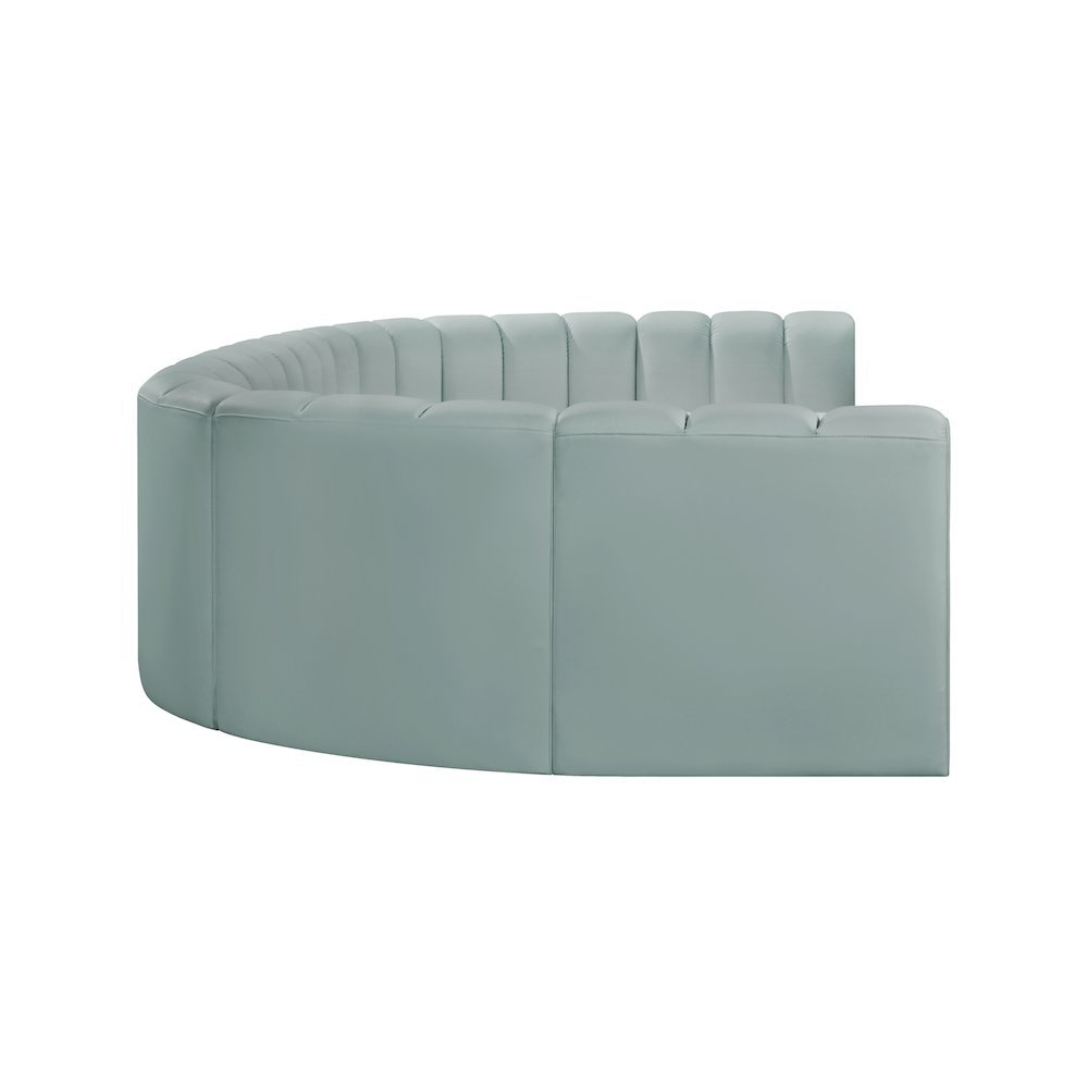 Arc Mint Green Vegan Leather Modular Sofa. Picture 6