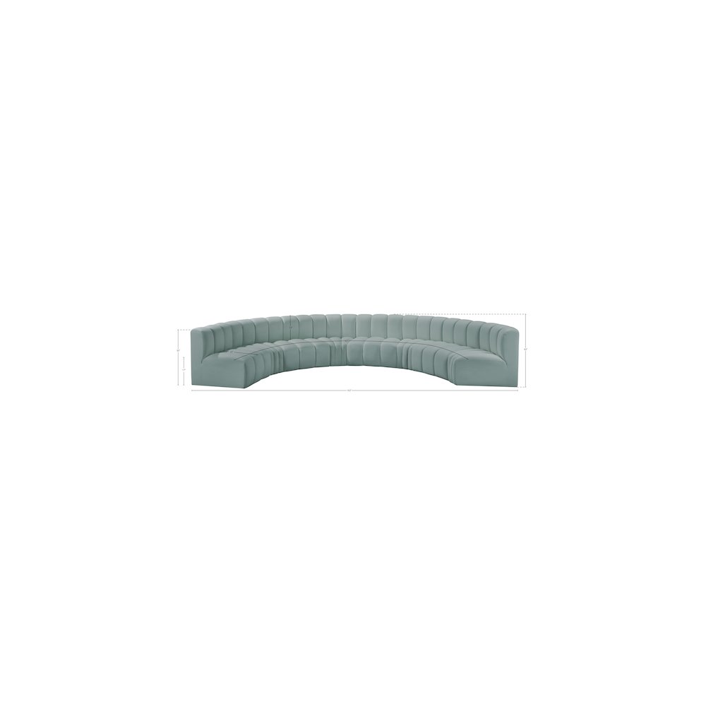 Arc Mint Green Vegan Leather Modular Sofa. Picture 11