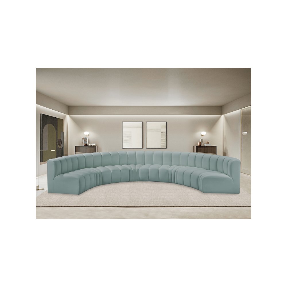 Arc Mint Green Vegan Leather Modular Sofa. Picture 2