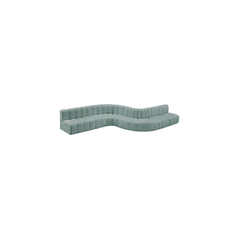 Arc Mint Green Vegan Leather Modular Sofa. Picture 4