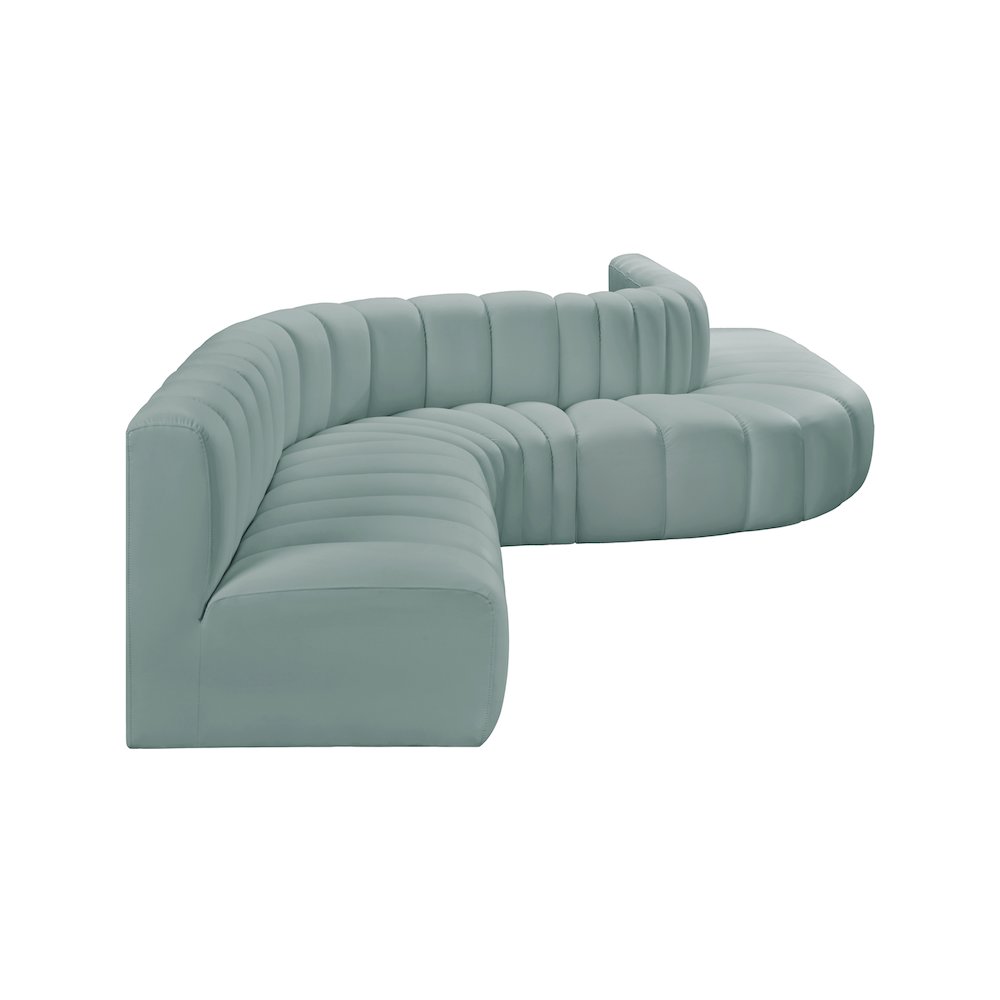 Arc Mint Green Vegan Leather Modular Sofa. Picture 5