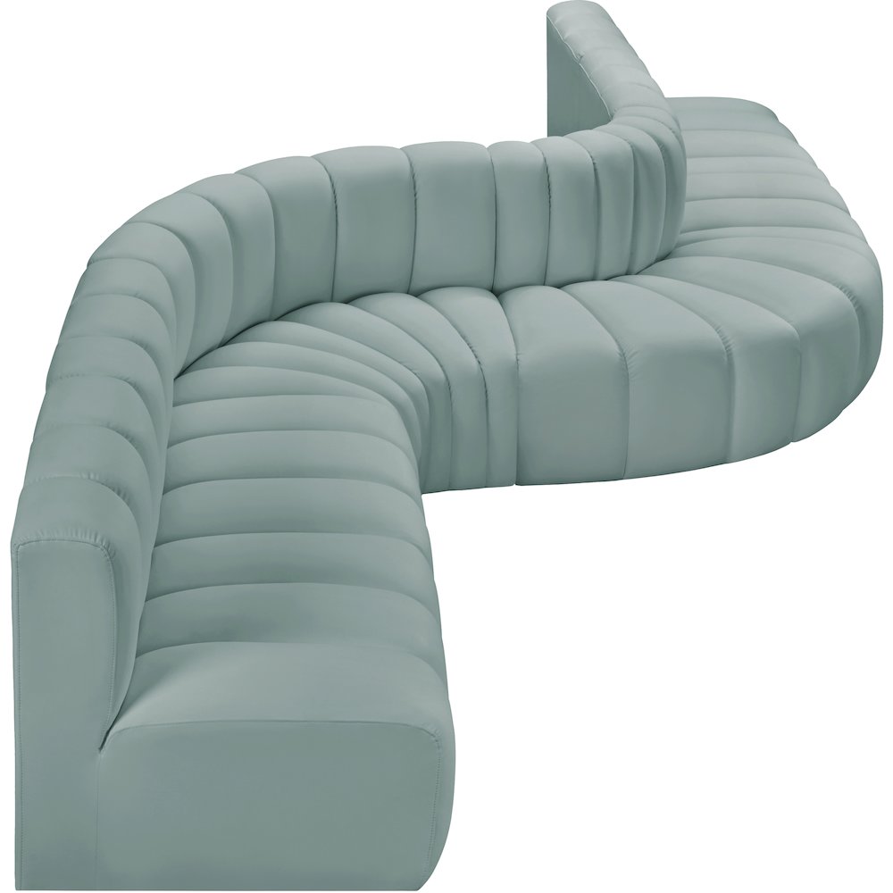 Arc Mint Green Vegan Leather Modular Sofa. Picture 6