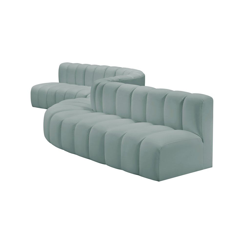 Arc Mint Green Vegan Leather Modular Sofa. Picture 7