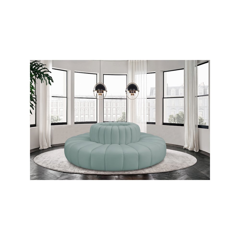 Arc Mint Green Vegan Leather Modular Sofa. Picture 2
