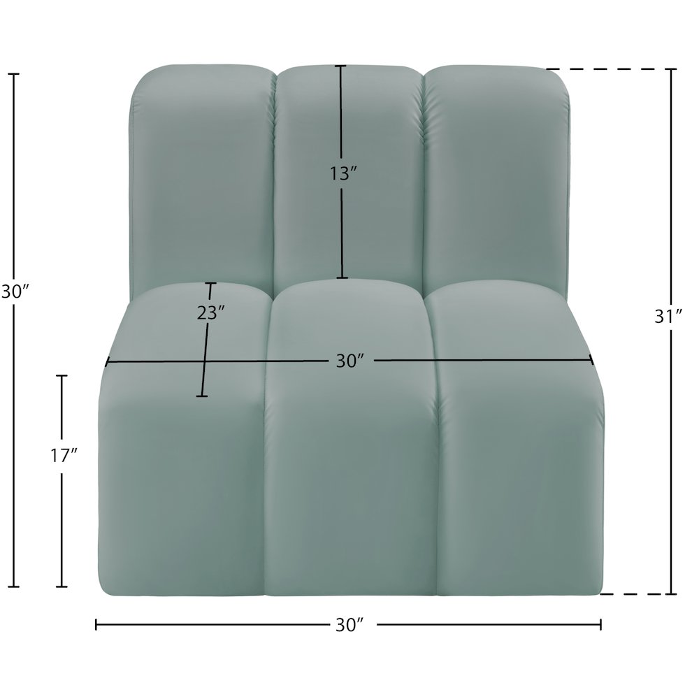 Arc Mint Green Vegan Leather Straight Chair. Picture 10