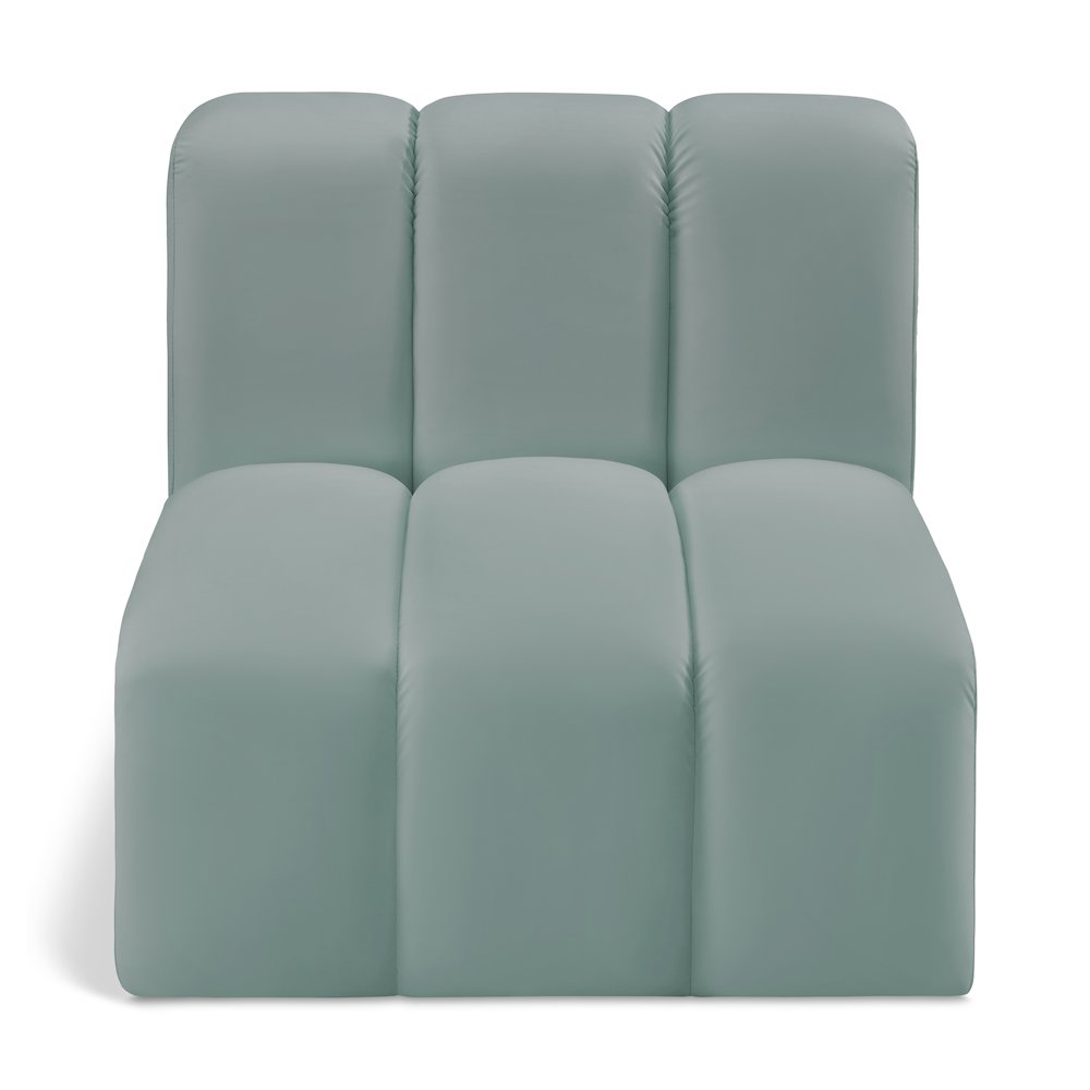 Arc Mint Green Vegan Leather Straight Chair. Picture 1