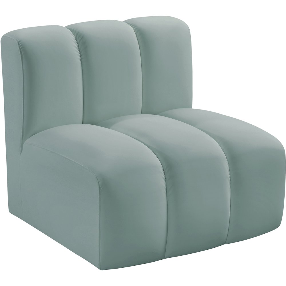 Arc Mint Green Vegan Leather Straight Chair. Picture 4