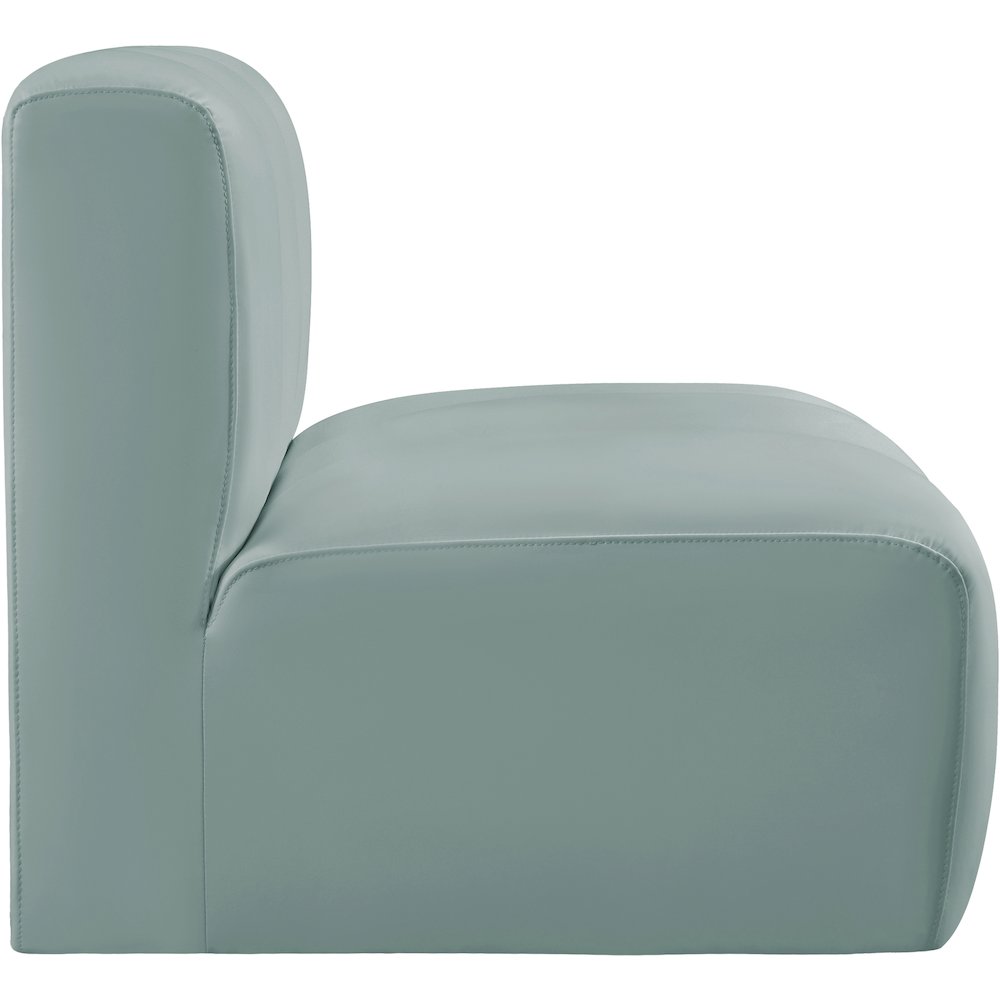 Arc Mint Green Vegan Leather Straight Chair. Picture 5