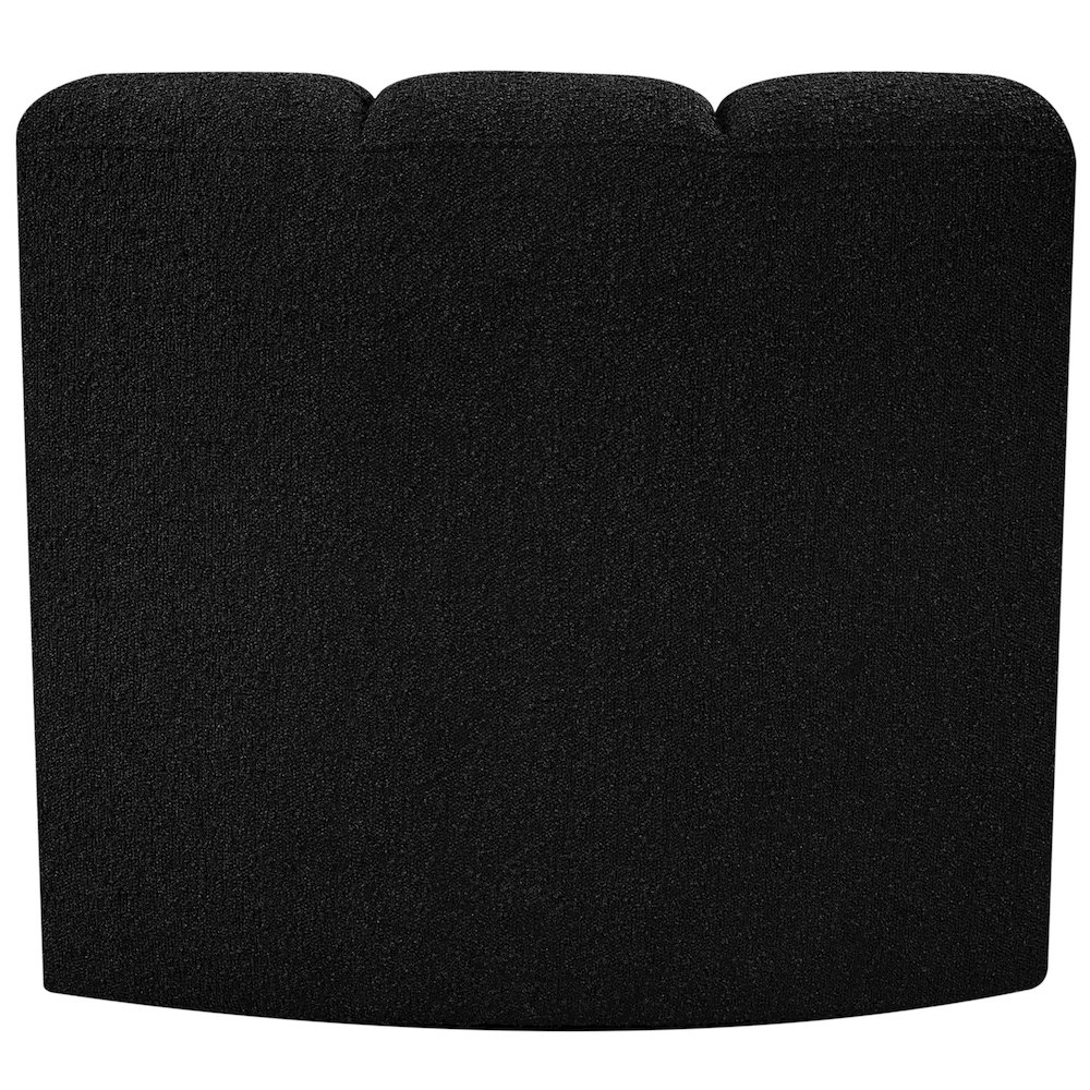 Arc Black Boucle Fabric Curved Corner. Picture 3