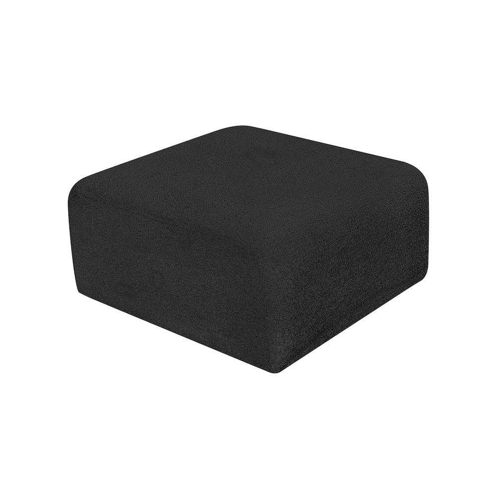 Arc Black Boucle Fabric Ottoman. Picture 3