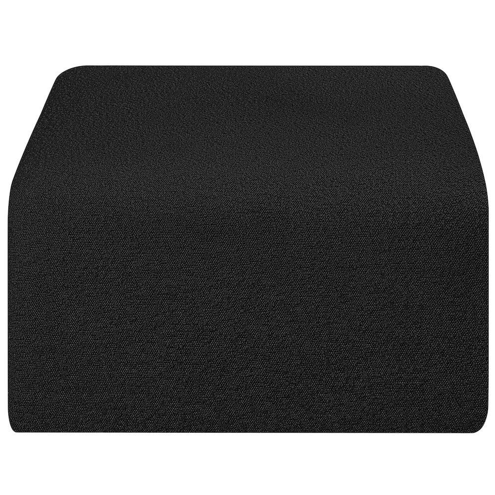 Arc Black Boucle Fabric Ottoman. Picture 4