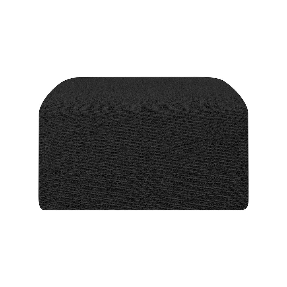 Arc Black Boucle Fabric Ottoman. Picture 5
