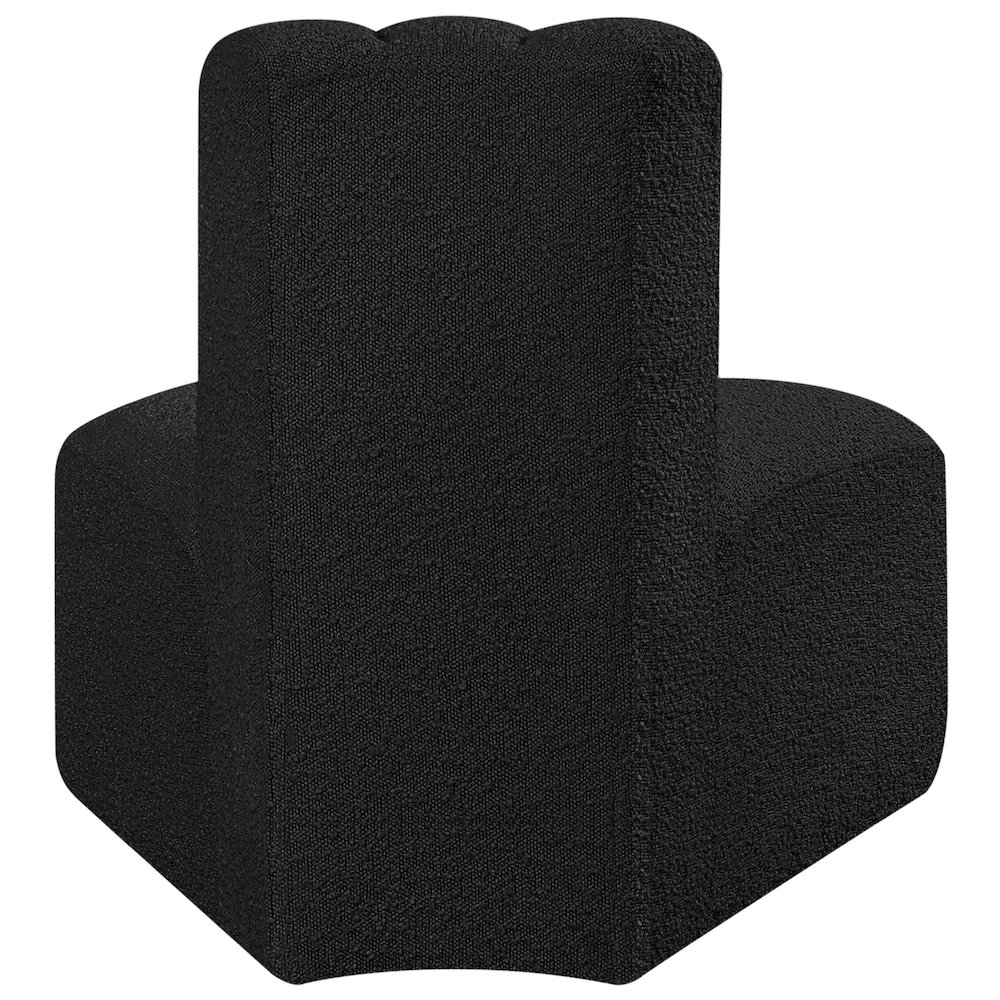 Arc Black Boucle Fabric Reverse Corner. Picture 3