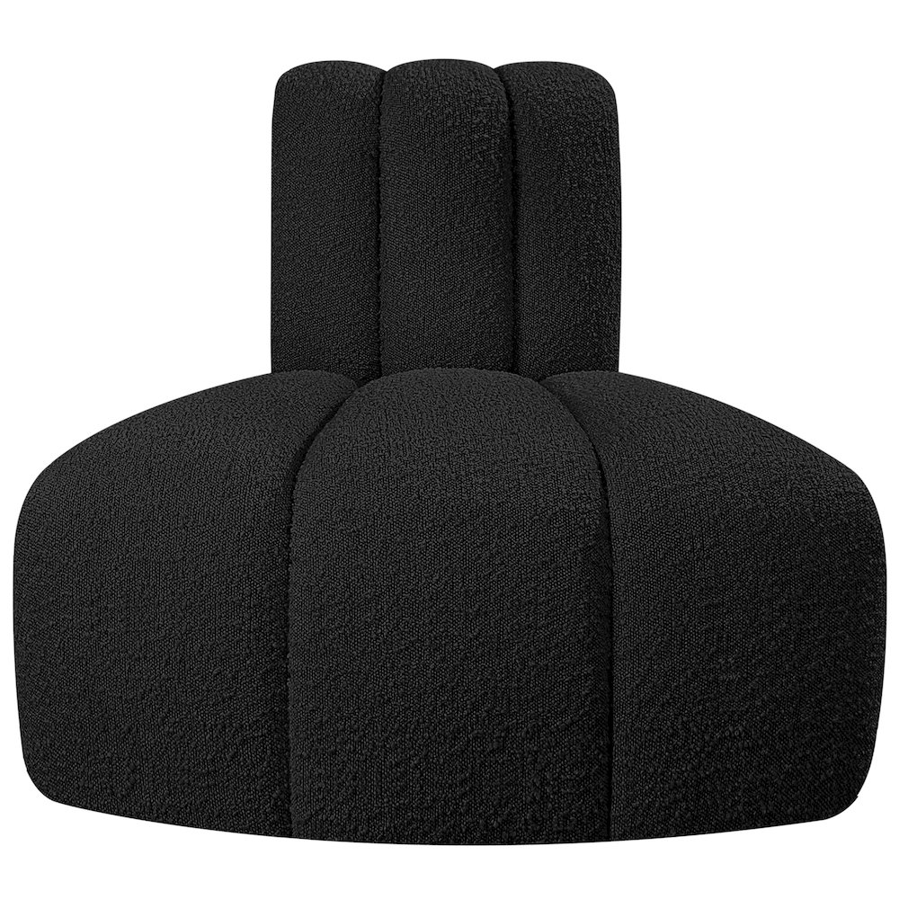 Arc Black Boucle Fabric Reverse Corner. Picture 4