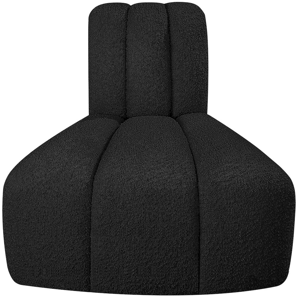 Arc Black Boucle Fabric Reverse Corner. Picture 5
