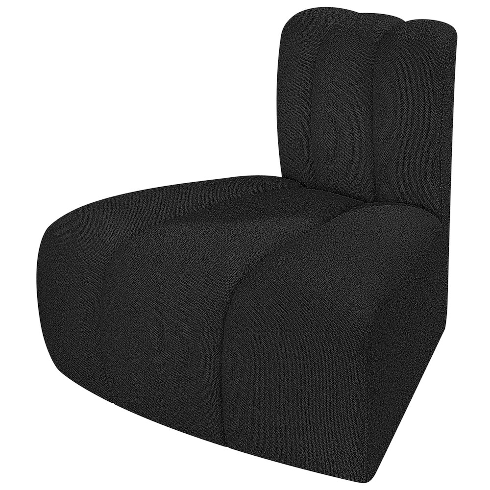 Arc Black Boucle Fabric Reverse Corner. Picture 6
