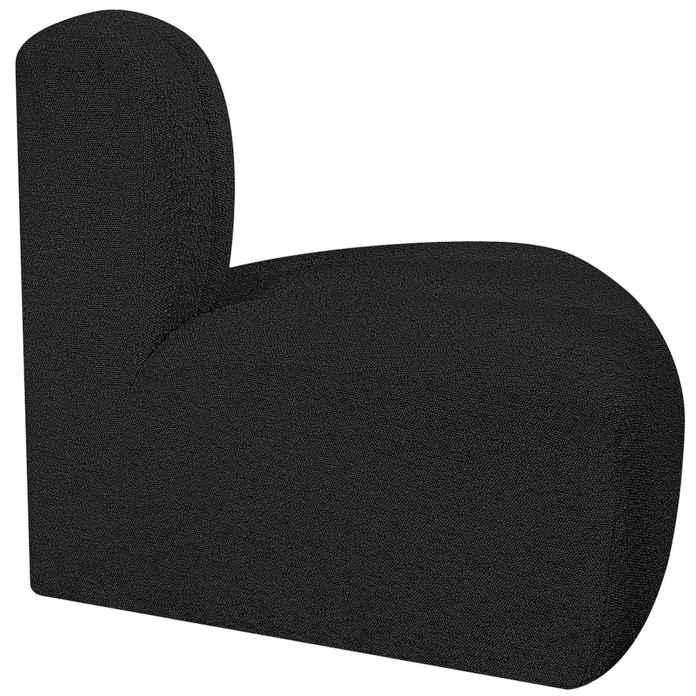 Arc Black Boucle Fabric Reverse Corner. Picture 7