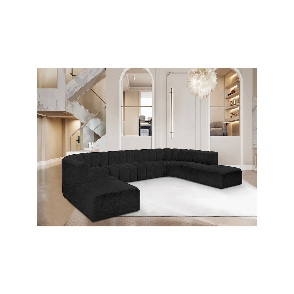 Arc Black Boucle Fabric Modular Sofa. Picture 2