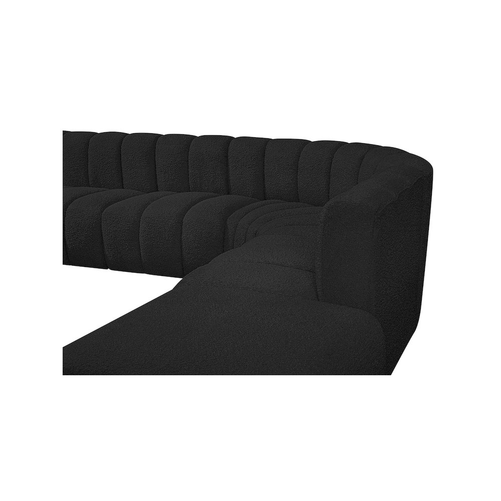 Arc Black Boucle Fabric Modular Sofa. Picture 7