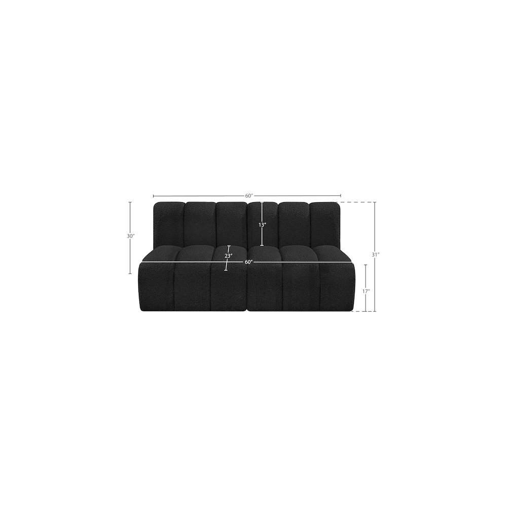 Arc Black Boucle Fabric Modular Sofa. Picture 8