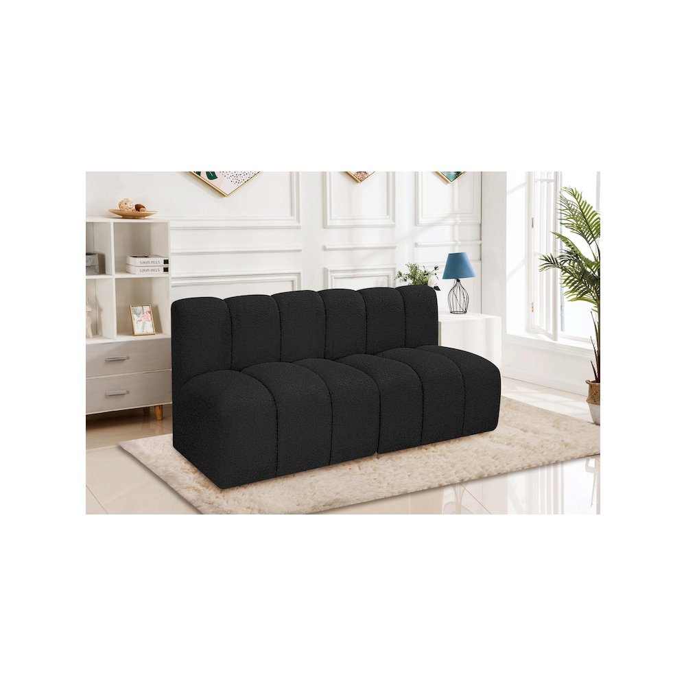 Arc Black Boucle Fabric Modular Sofa. Picture 2