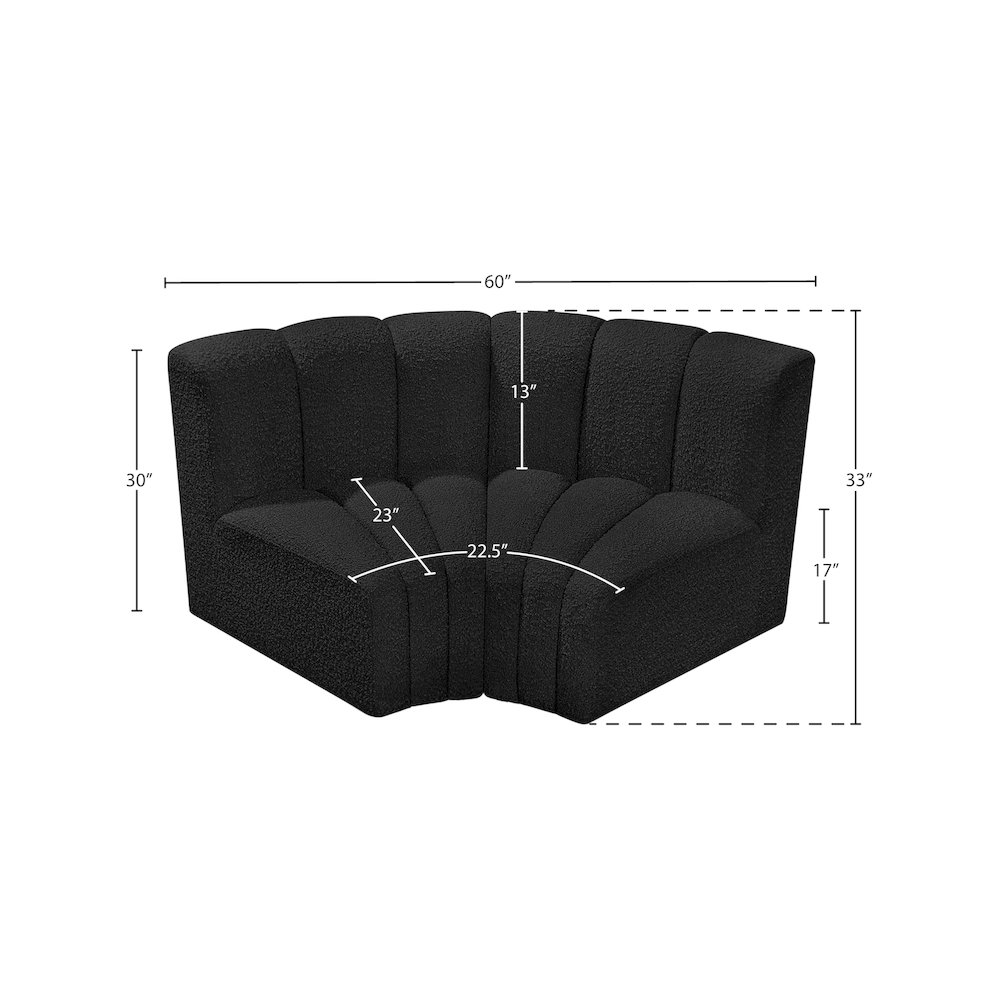 Arc Black Boucle Fabric Modular Sofa. Picture 6