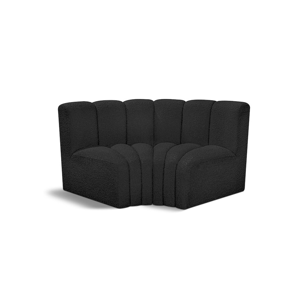 Arc Black Boucle Fabric Modular Sofa. Picture 1