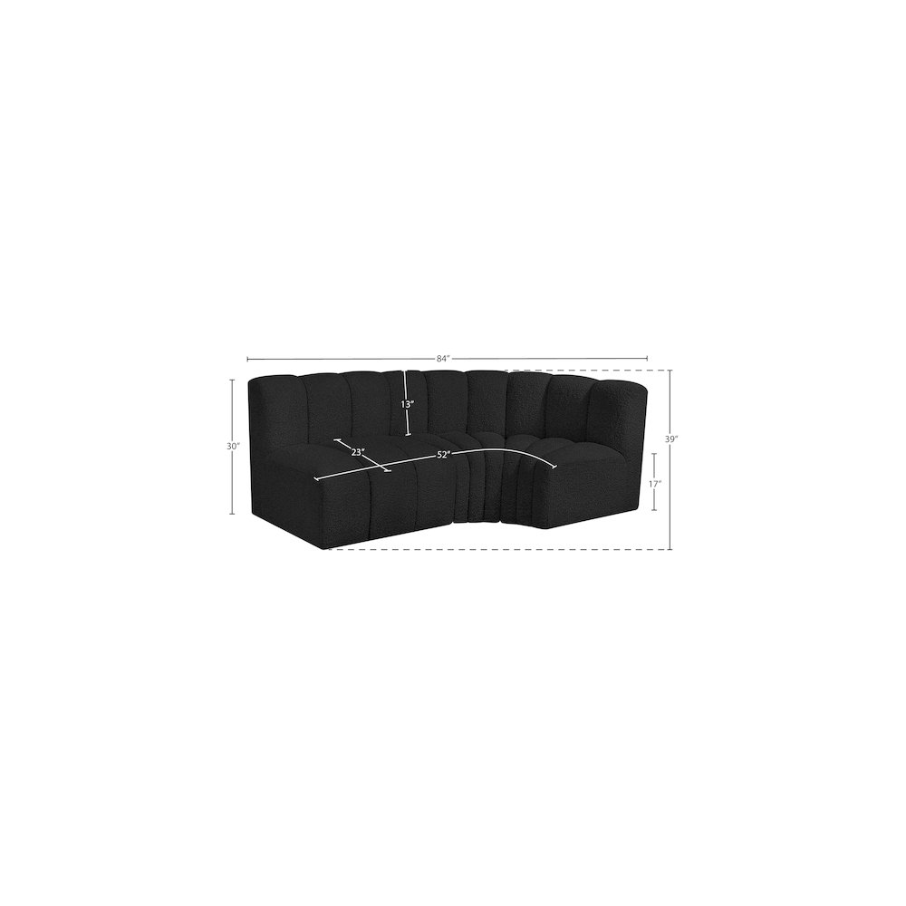 Arc Black Boucle Fabric Modular Sofa. Picture 7
